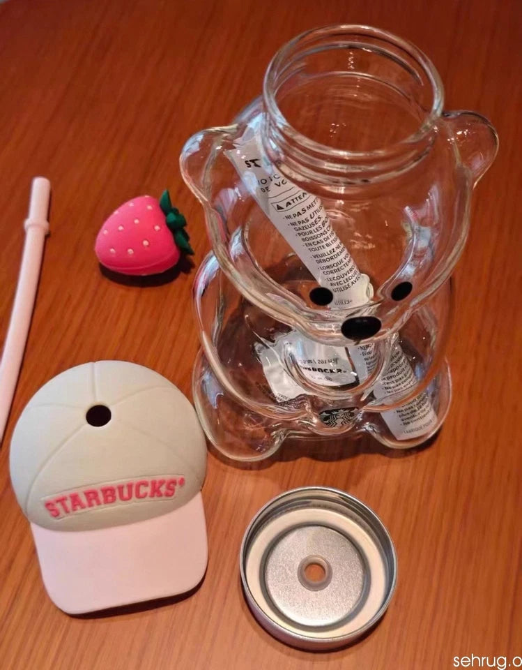Starbucks Bearista Bear Cup Tumblers Strawberry Topper Baseball cap