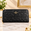 COACH F53834 Round Zipper Long Wallet Black