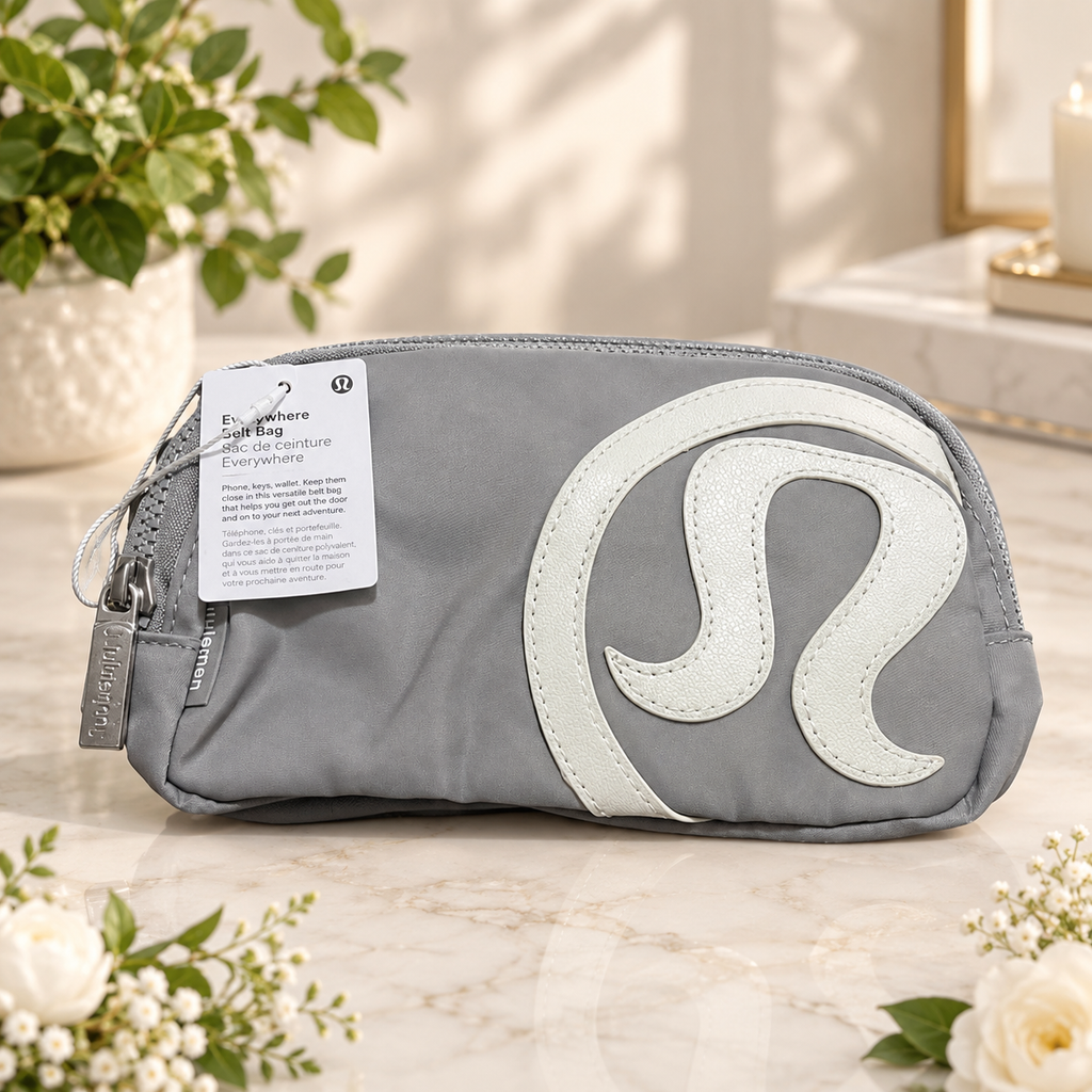 NWT Lululemon Everywhere Belt Bag Gray/White Large Stitched