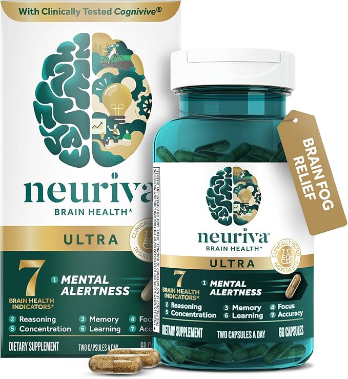 NEURIVA Ultra Decaffeinated Clinically Tested Nootropic Brain Supplement