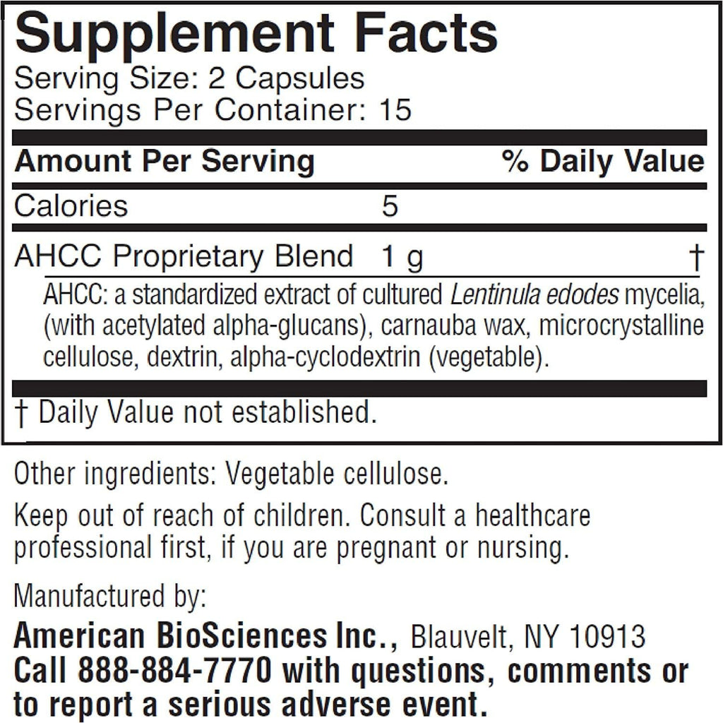 American BioSciences ImmPower AHCC Supplement, Vegetarian Capsules