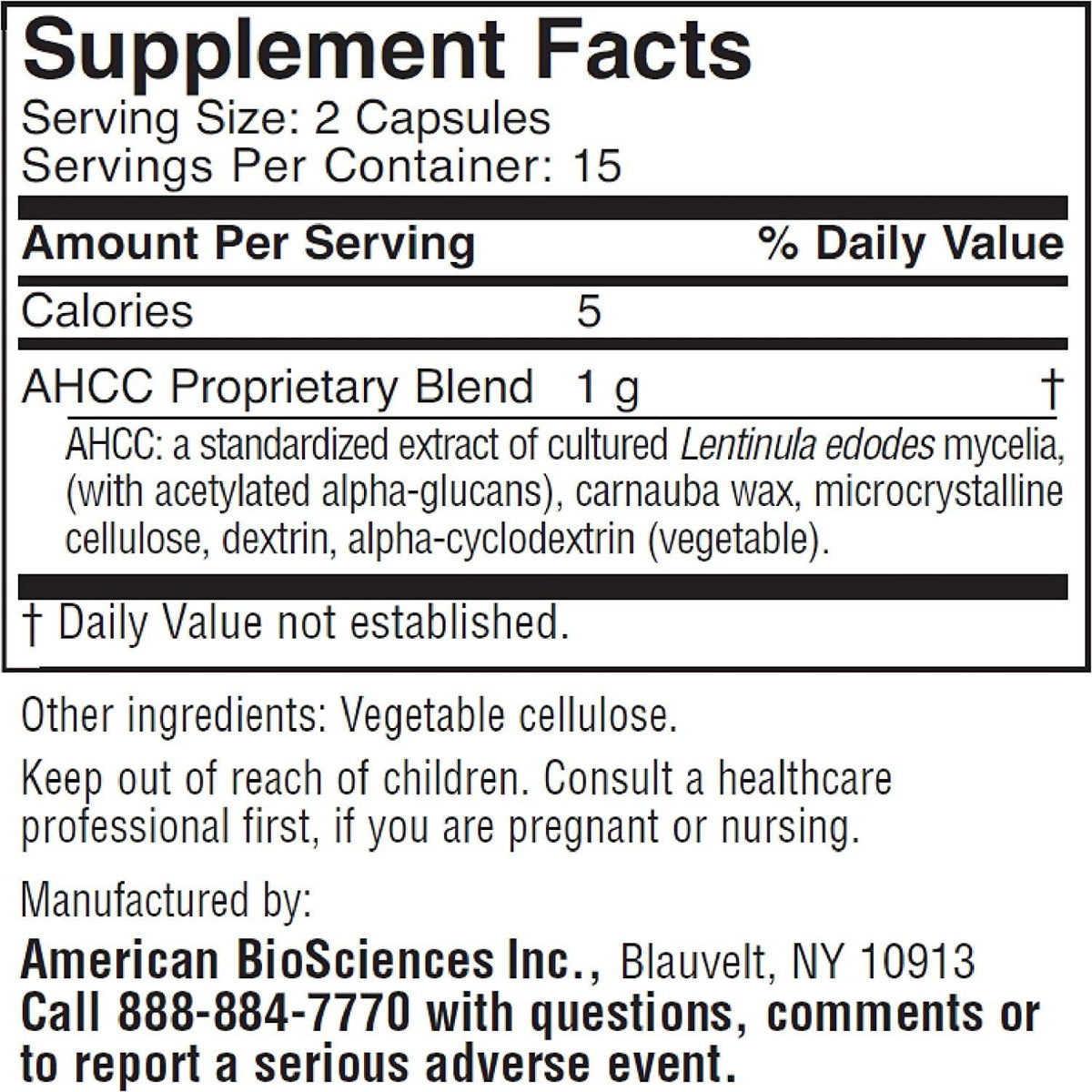 American BioSciences ImmPower AHCC Supplement, Vegetarian Capsules