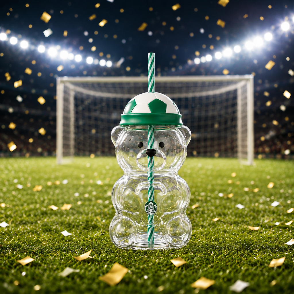 Starbucks FIFA World Cup Bearista Glass Cold Cup Soccer Mug