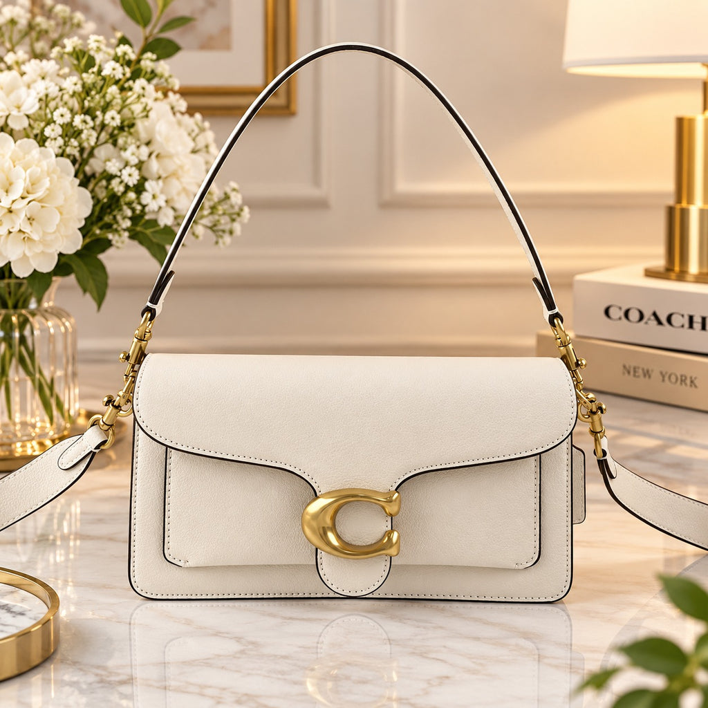 COACH CH857 Tabby 26 Shoulder White Leather Crossbody