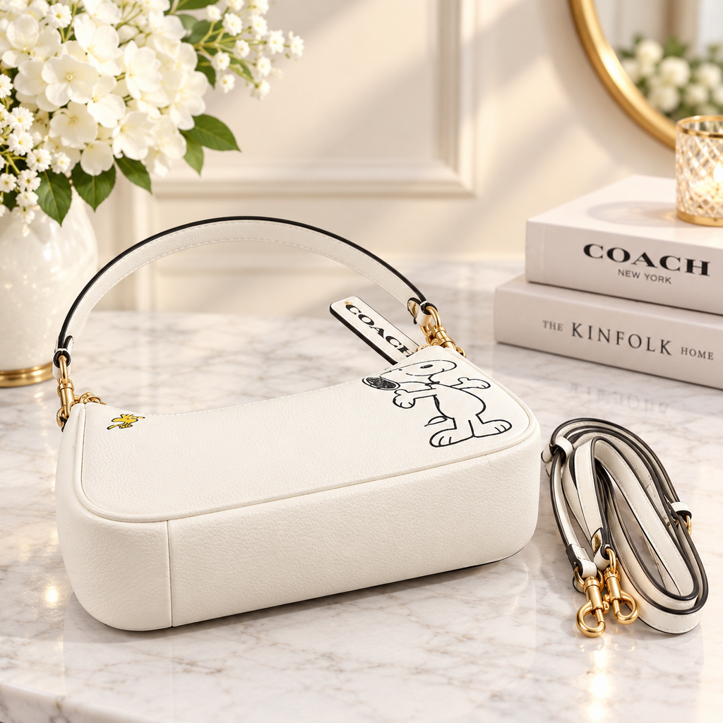 COACH x PEANUTS Teri Shoulder Bag Snoopy Chalk Multi CBJ76