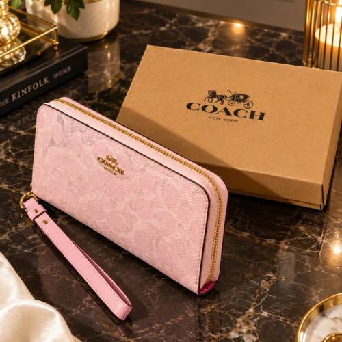 Coach Long Zip Around Wallet In Signature Canvas CW778