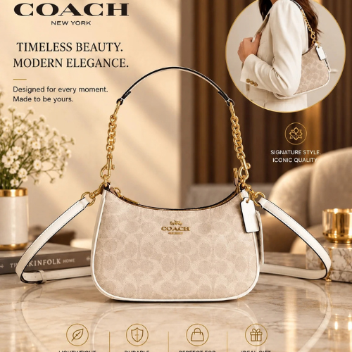 NWT Coach CV933 Teri Shoulder Bag In Signature Canvas