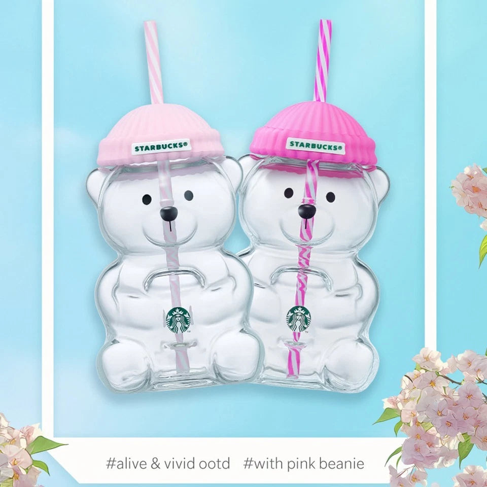 Starbucks Korea Bearista Glass Cold Cup 591ml Baby Pink Barbie Pink