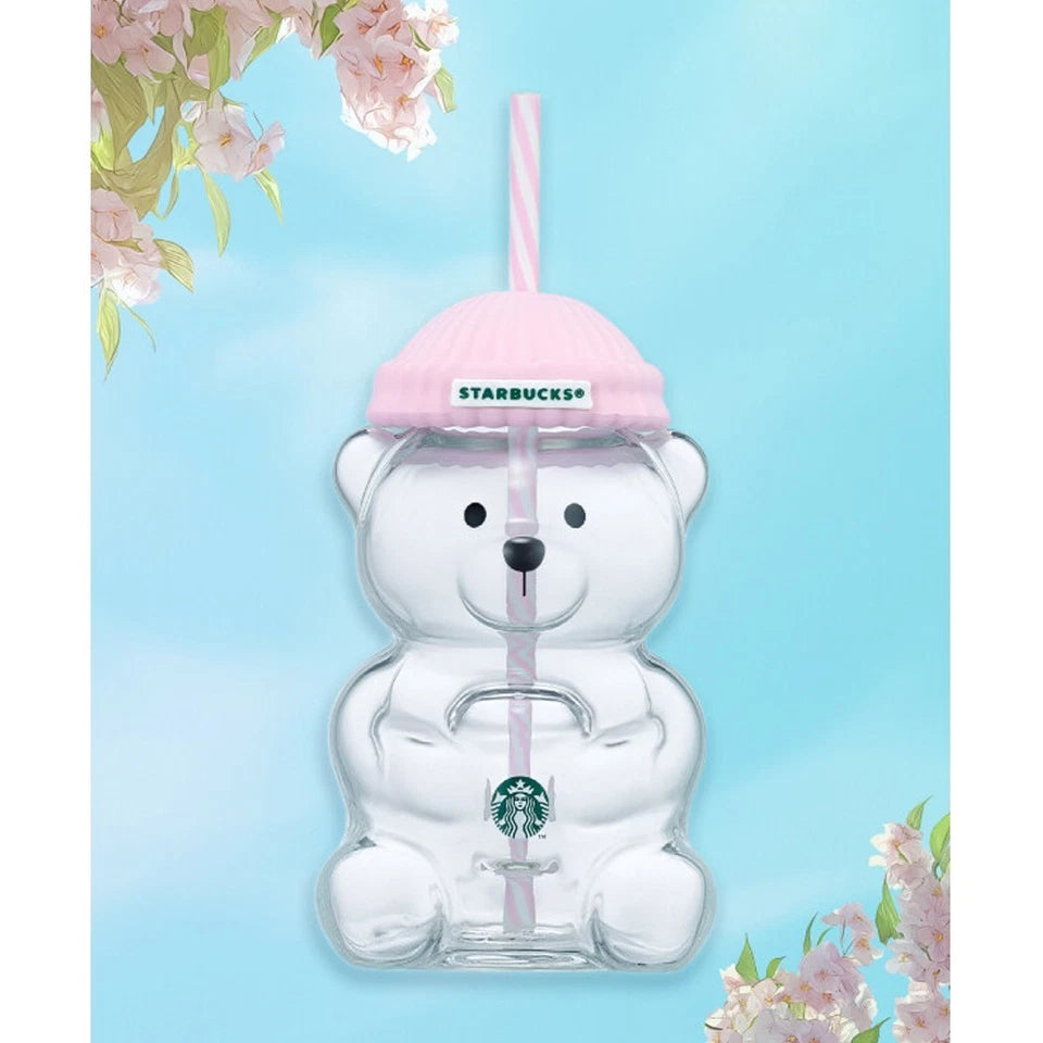 Starbucks Korea Bearista Glass Cold Cup 591ml Baby Pink Barbie Pink