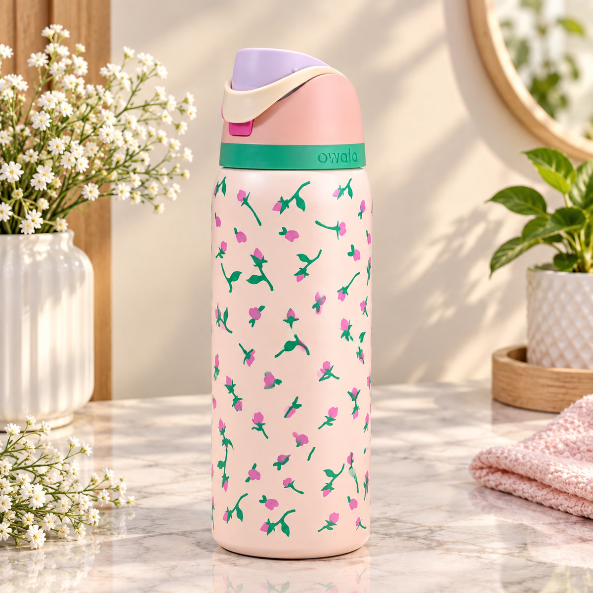 Owala FreeSip 32oz Stainless Bottle Leak-Proof, Straw & Wide Mouth Sip