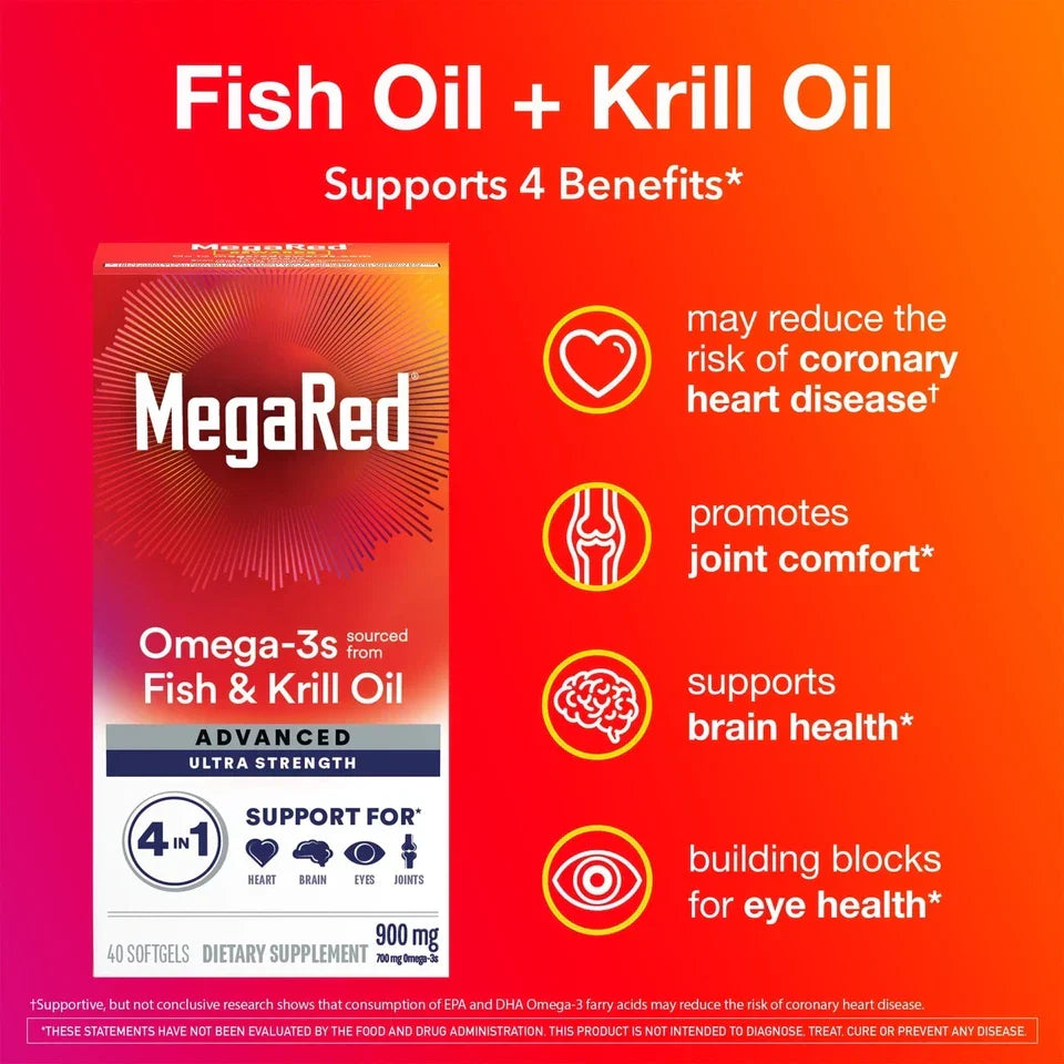MegaRed Advanced 4-in-1 Omega-3 500mg 80 Softgels