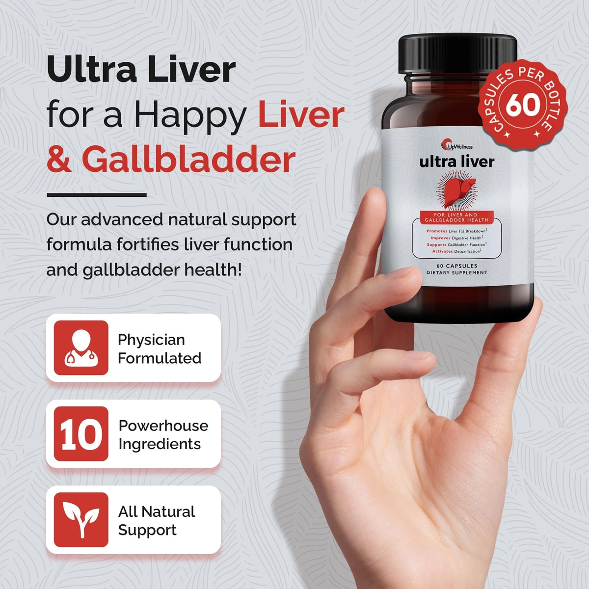 UpWellness Ultra Liver Supplement for Liver Health and Gallbladder Support