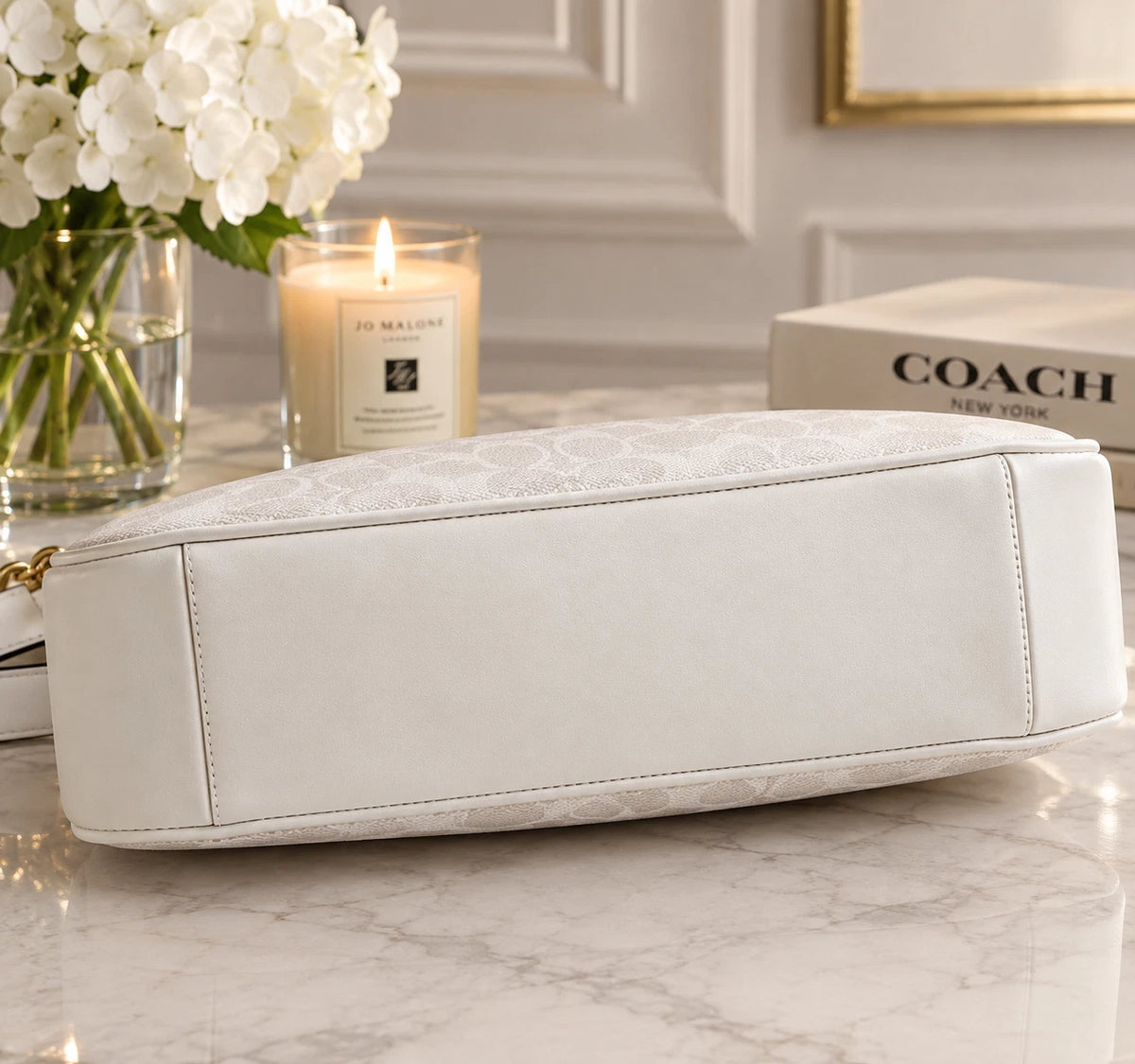 COACH Teri 2Way Shoulder Bag Signature Coated Canvas White CA548 New