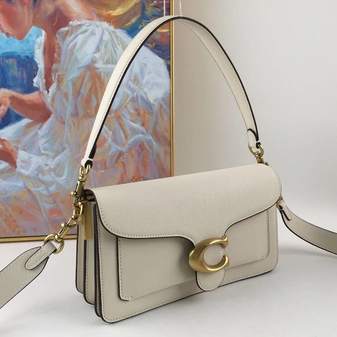 COACH CH857 Tabby 26 Shoulder White Leather Crossbody