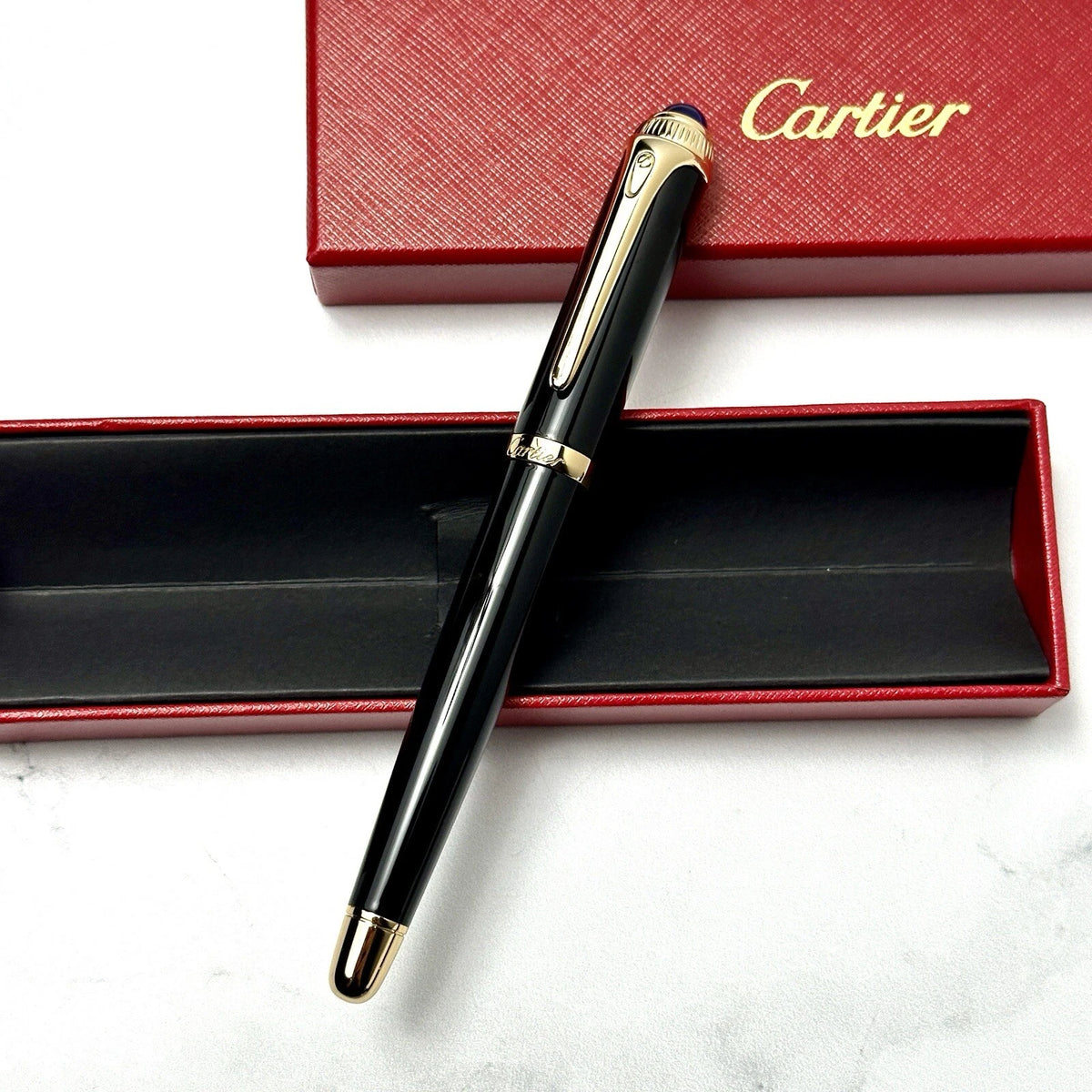Cartier Black Gold Composite Executive Rollerball Pen Rare AD VIP Gift
