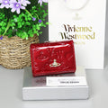 Vivienne Westwood Clasp Trifold Wallet Enamel Fabric Red