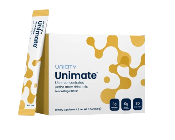 Unicity Unimate Lemon Ginger 30 Stick Packs NEW/SEALED Free Shipping