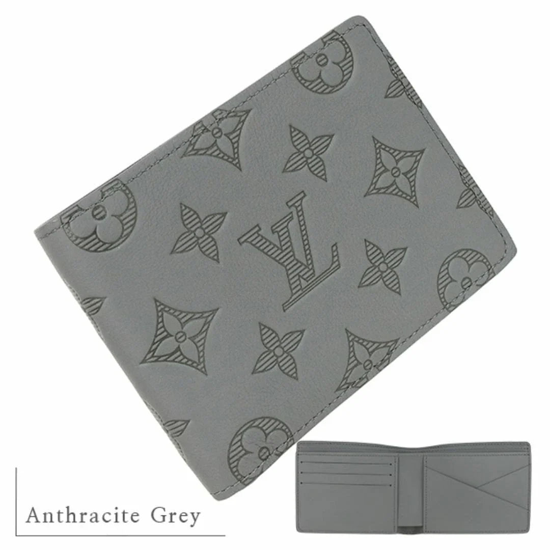 Louis Vuitton Portefeuille Multiple Monogram Shadow Anthracite Gray bifold walle