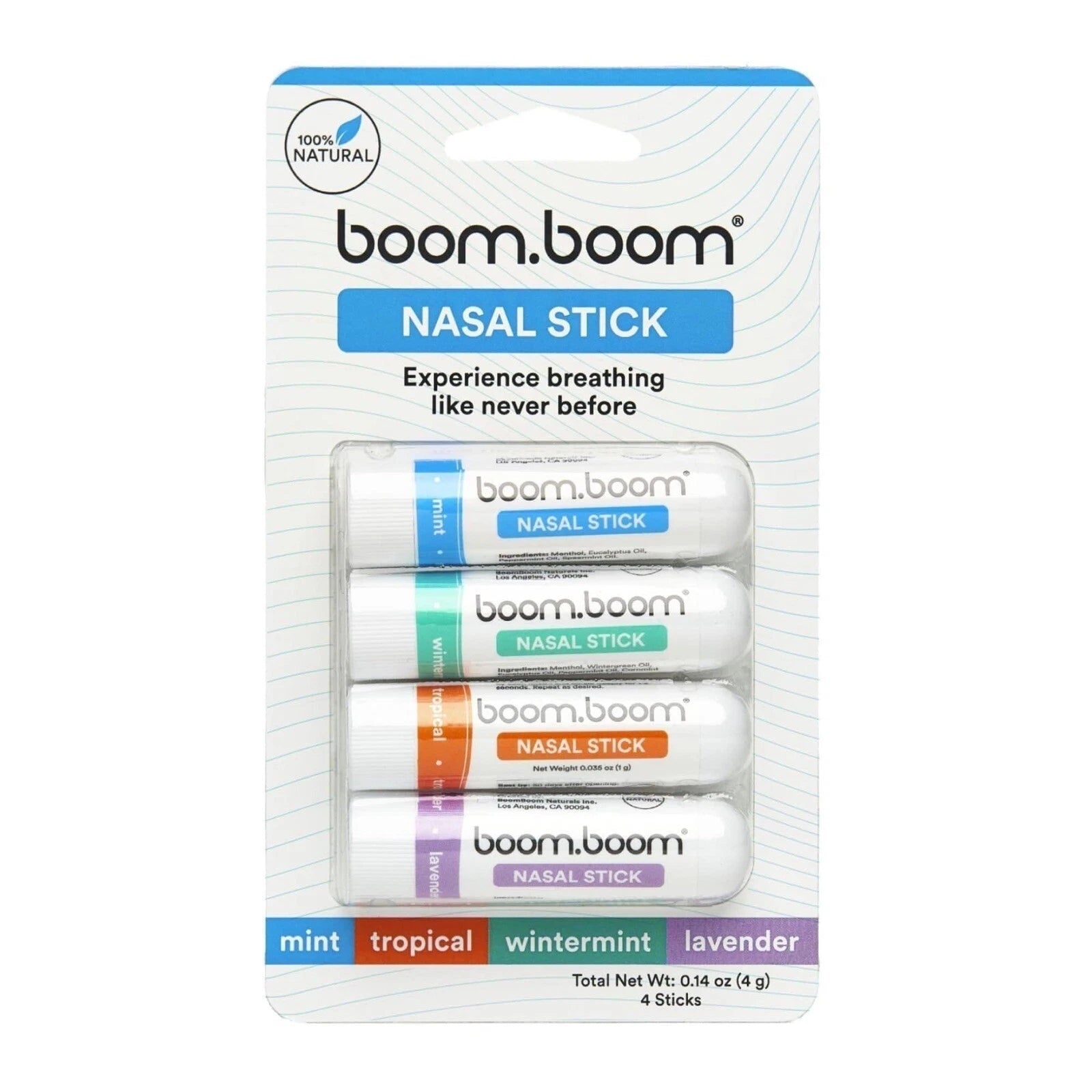 USPS Assorted Nasal Sticks 4 Count Natural Aroma Boost Focus & Easy Breathing
