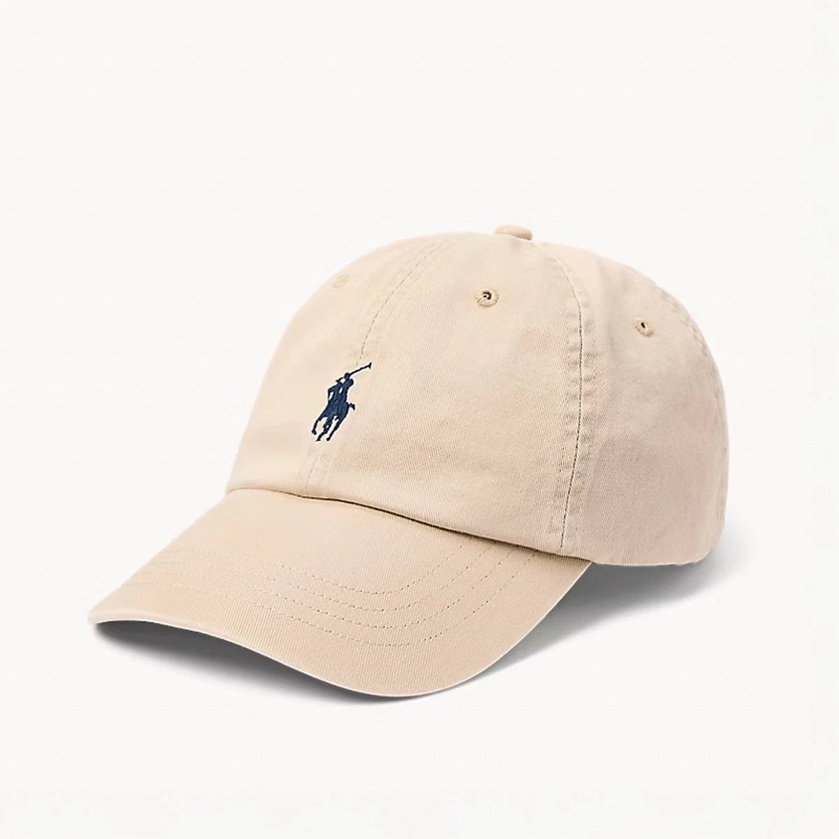 Polo Ralph Lauren Men’s Beige Cotton Baseball Cap Adjustable Classic Polo Hat