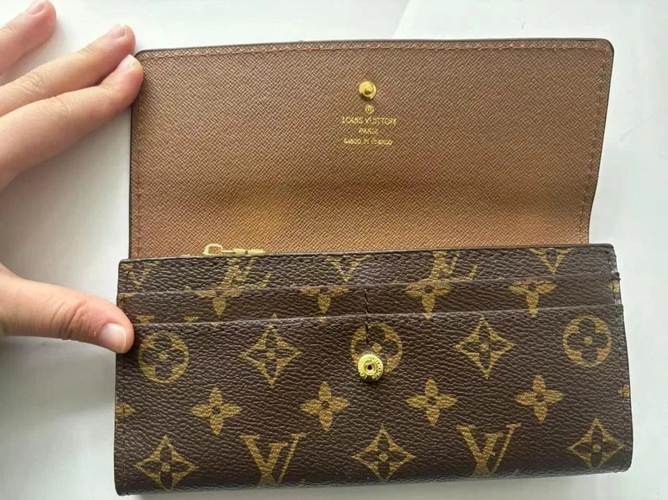 EGA Louis Vuitton Monogram Portefeiulle Sarah Long Bifold Wallet Brown/8CE0676