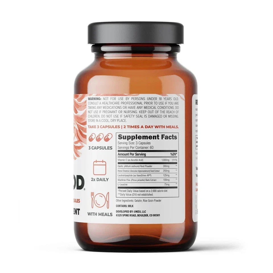 Umzu Redwood Blood Flow Support Garlic, Nitric Oxide Booster Horse Chestnut