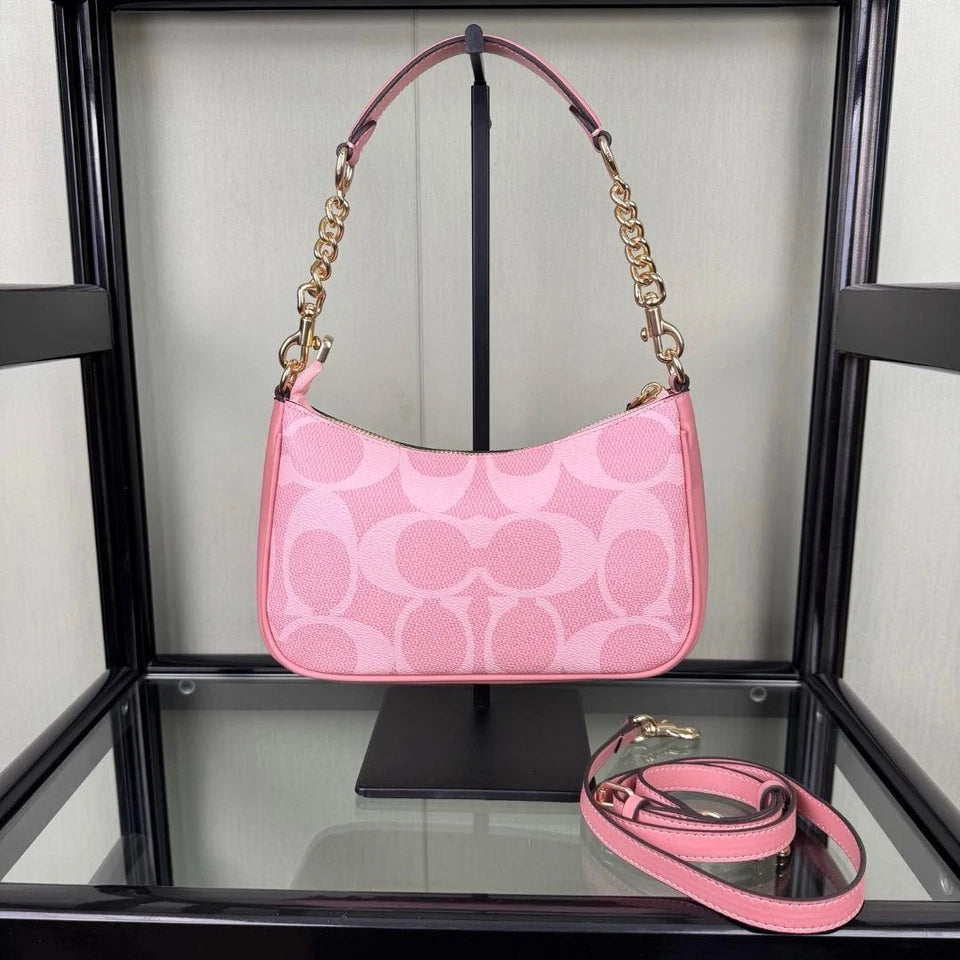 Coach Teri Shoulder Signature Canvas CAL51 Powder Pink outlet NEW