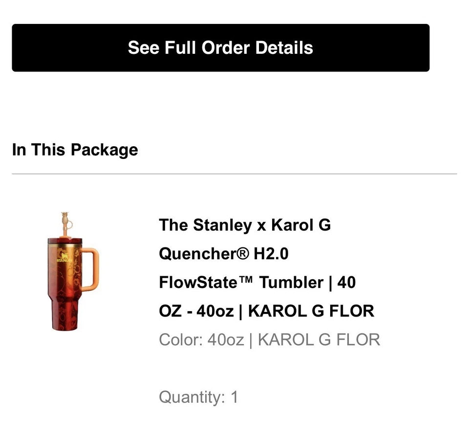 Stanley 1913 x Karol G Quencher H2.0 Flowstate Tumbler 40oz - 100% Authentic